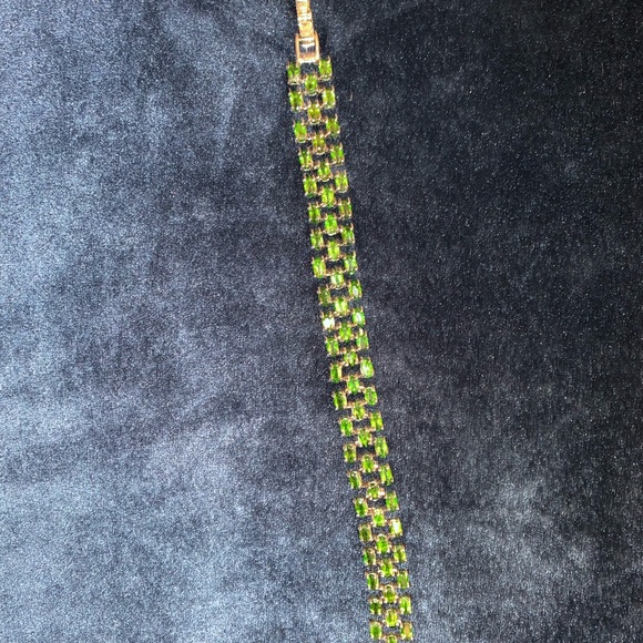 A beautiful silver bracelet with disopside gemstones. - Picture 4 of 5